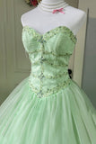 Sweetheart Mint Green Quinceanera Dress Voluminous Tulle Ball Gown HZ0429