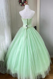 Sweetheart Mint Green Quinceanera Dress Voluminous Tulle Ball Gown HZ0429
