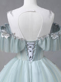 Beautiful Tulle Sequins Long Formal Dresses, A-Line Evening Dresses HZ0429