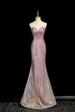 Lilac Sequin Mermaid Evening Gown Off Shoulder Formal Party Dress HZ0429