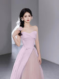 Pink Strapless Floor Length Prom Dress, Lovely A-Line Evening Party Dress HZ0429