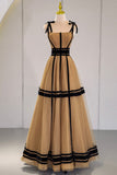 Stylish Tulle Long Prom Dress, A-Line Evening Party Dress HZ0429