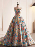 Beautiful Sequins Strapless Long Prom Dress, A-Line Evening Dress Party Dress HZ0429