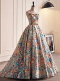 Beautiful Sequins Strapless Long Prom Dress, A-Line Evening Dress Party Dress HZ0429