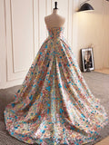 Beautiful Sequins Strapless Long Prom Dress, A-Line Evening Dress Party Dress HZ0429