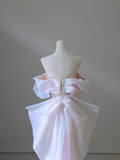 Pink Sequins Strapless Pearls Prom Dress, Beautiful Pink A-Line Party Dress HZ0429