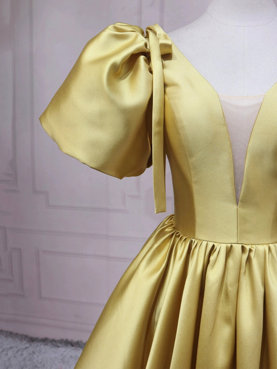 yellow silk dress short La Fuori Golden Hour Lily Embroidered Mini This stunning mini dress is a staple this summer Lamira Yellow Satin Mini Dress