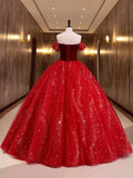 Burgundy Velvet Tulle Long Formal Dress, Burgundy Off Shoulder Prom Dress HZ0429