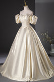 Elegant Gold Glitter Long Prom Dresses, Beautiful Off the Shoulder Formal Dresses HZ0429