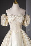 Elegant Gold Glitter Long Prom Dresses, Beautiful Off the Shoulder Formal Dresses HZ0429