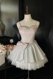 Sparkly Short/Mini Party Dress with Rhinestones, A-Line Spaghetti Strap Homecoming Graduation Dress HZ0429
