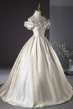 Elegant Champagne Long Prom Dresses, Beautiful Off the Shoulder Formal Dresses HZ0429